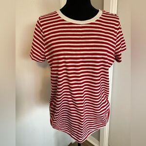 Red and White Striped Women's Top